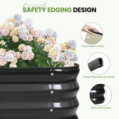 Verhoogde tuinbedset | 4-in-1 verstelbare gegalvaniseerde plantenbakken voor groenten, bloemen | 30,5 cm hoog, meerdere maten (5x3x0,3 ft, 4x4x0,1 ft, 6 x 2 x 1 ft, 6 x 2 x 1 ft, 7 x 1 x 1 ft) |