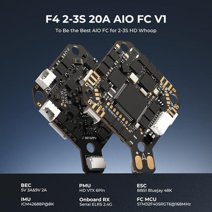 BETAFPV Pavo20 Pro II Brushless Whoop Quadcopter Compatible for O4/O4 Air Unit Pro, with HD VTX Bracket, F4 2-3S 20A AIO FC, LAVA 1104 7200KV Brushless Motors, COB LED Strip for FPV Freestyle Shooting