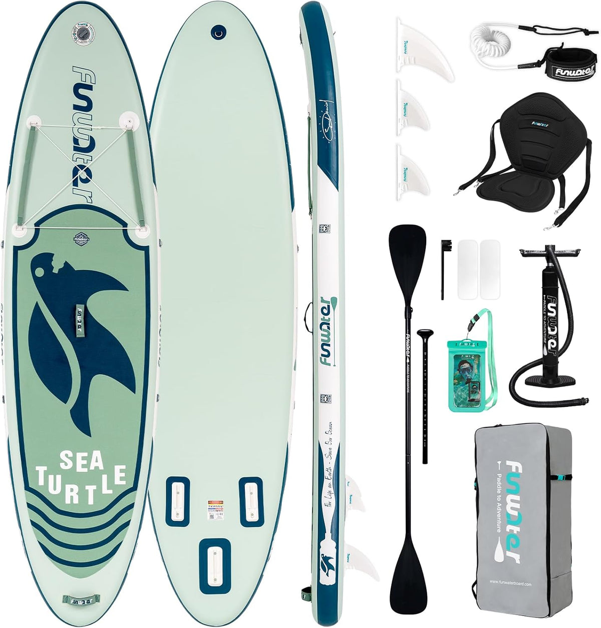 FunWater Stand Up Paddle Board 320 cm & 350 cm – SUP voor 2 personen/gezinnen, met complete accessoires, dubbellaags PVC, beginnersvriendelijk, Opblaasbaar Paddle Board voor volwassenen & beginners