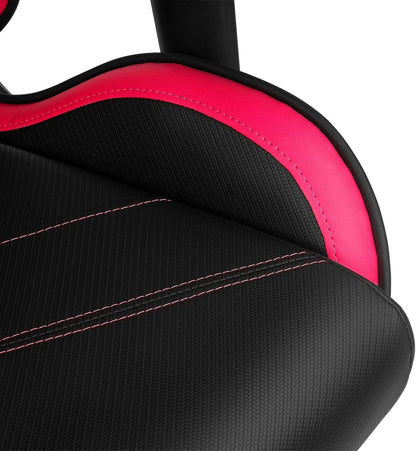 DRIFT Gaming Chair DR350 -DR350BP - Professionele Gaming Chair, kunstleder, 4D armleggers, geruisloze wielen, klasse 4 zuiger, kantelbaar, lende/cervicaal kussen, kleur zwart/roze