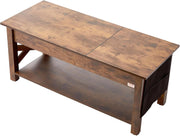 Koffietafel - Table - Coffe table - Living Room Table - Lift Top salontafel - tafel met extra opbergruimte - omklapbare salontafel voor de woonkamer - 47.5in - Bruin - 57.76lbs