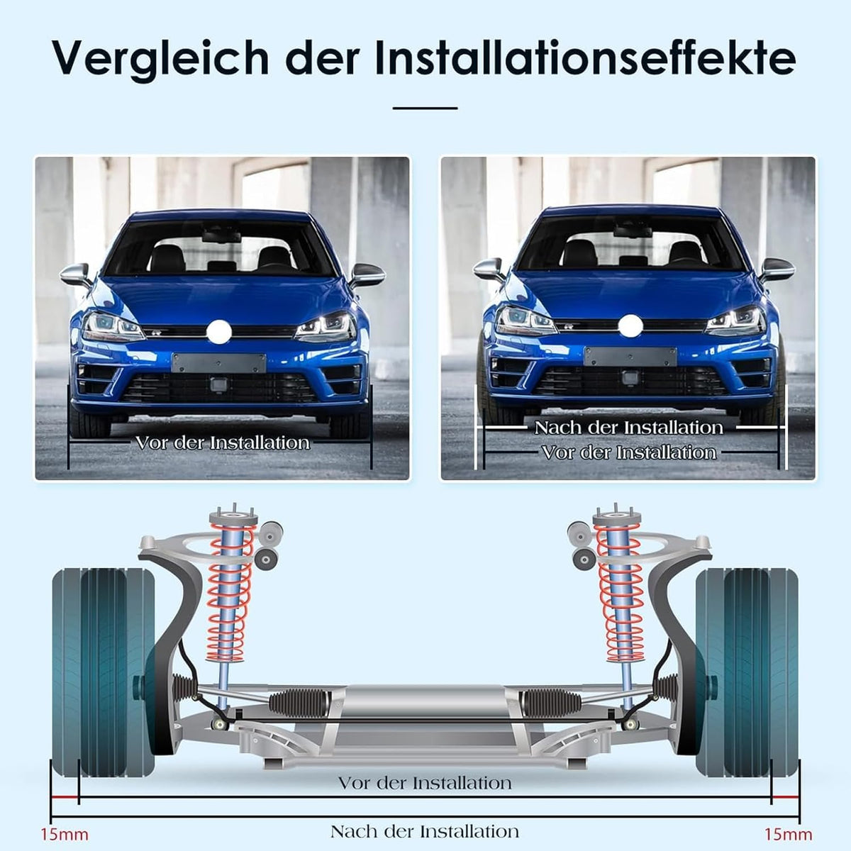 4 stuks 15mm & 20mm spoorverbredingsafstandsschijven set LK: 100/5+112/5 NLB: 57,1 met 20 stuks wielbouten M14x1,5 40/45mm voor VW Golf