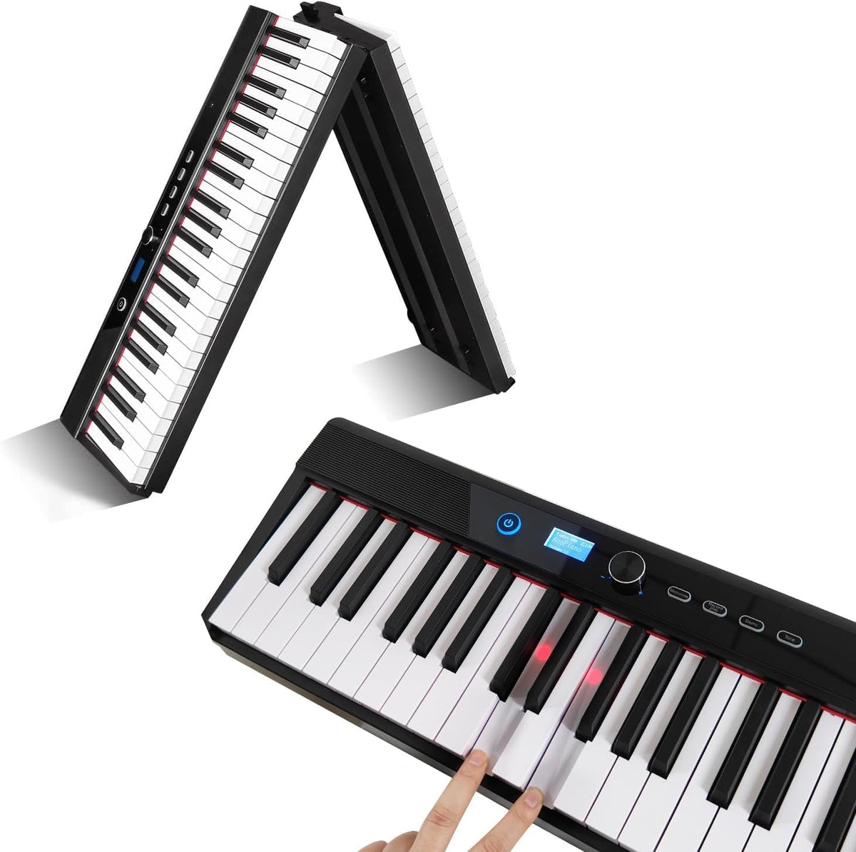 Opvouwbaar Pianotoetsenbord Met 88 Toetsen – Digitale Piano – Keyboard – Elektrische Piano – Draagbaar Toetsenbord – Halfgewogen En Aanslaggevoelig – Bluetooth MIDI