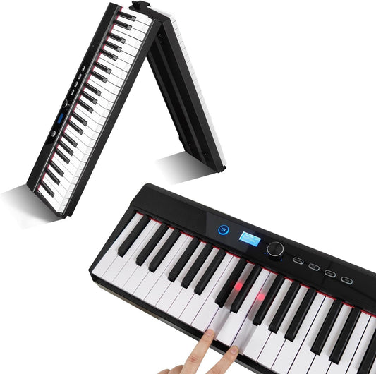 Opvouwbaar Pianotoetsenbord Met 88 Toetsen – Digitale Piano – Keyboard – Elektrische Piano – Draagbaar Toetsenbord – Halfgewogen En Aanslaggevoelig – Bluetooth MIDI
