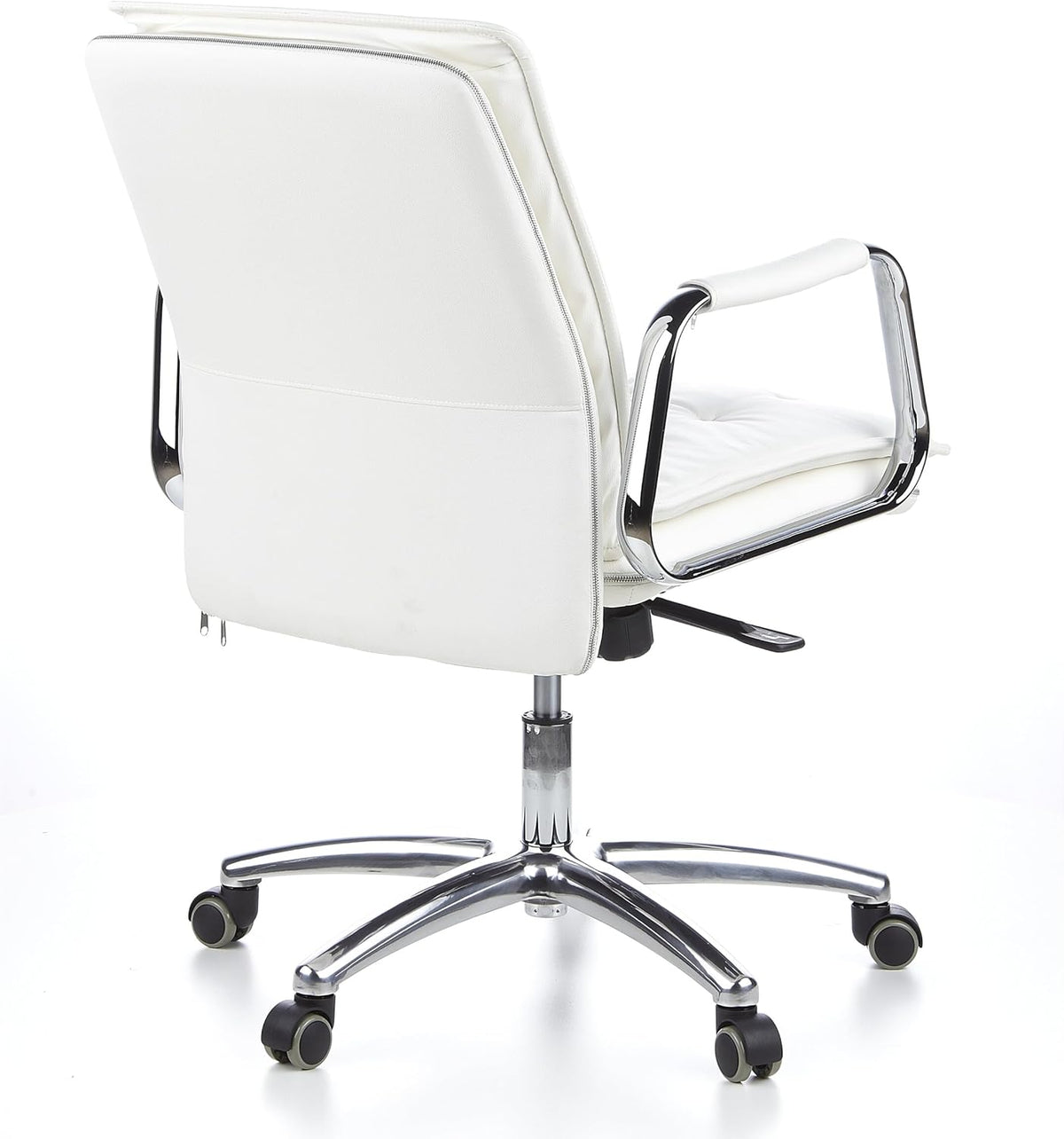 hjh OFFICE 600932 bureaustoel managersstoel VILLA 10 Napaleder Creme Wit, robuuste uitvoering, middelhoge rugleuning, ergonomisch