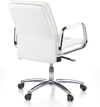 hjh OFFICE 600932 bureaustoel managersstoel VILLA 10 Napaleder Creme Wit, robuuste uitvoering, middelhoge rugleuning, ergonomisch