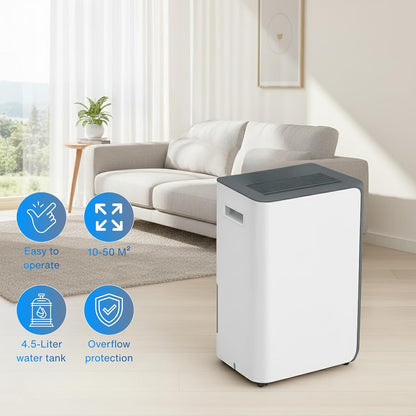 Luchtontvochtiger Wit – Ontvochtiger – Vochtvreter – Ontvochtigingsapparaat – Voor Woonkamer, Slaapkamer En Badkamer – 20 Liter – Automatische Uitschakeling