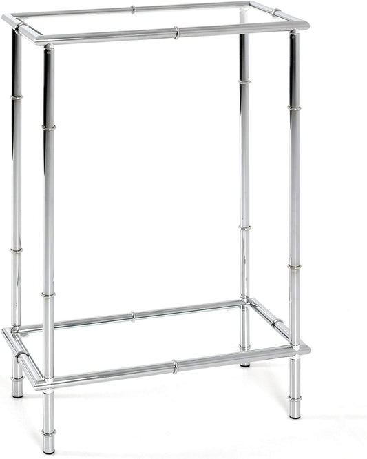 HAKU Console chroom, Metaal, veiligheidsglas - Maat: B 50 cm x H 75 cm x D 25 cm, Stijl: Modern