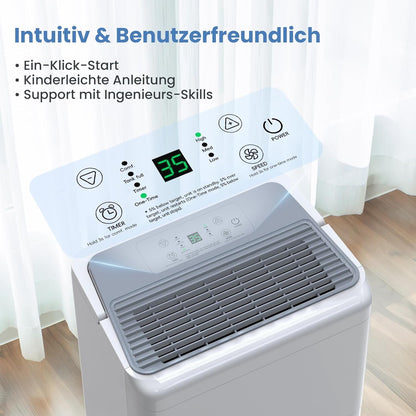 Newentor 20 l luchtontvochtiger, elektrische kelder, 39 dB, ontvochtiger, elektrische kelder met afvoerslang 1,5 m, kamerontvochtiger, elektrisch 50 m2/150 m3, 10 J. gaar., filter, timer