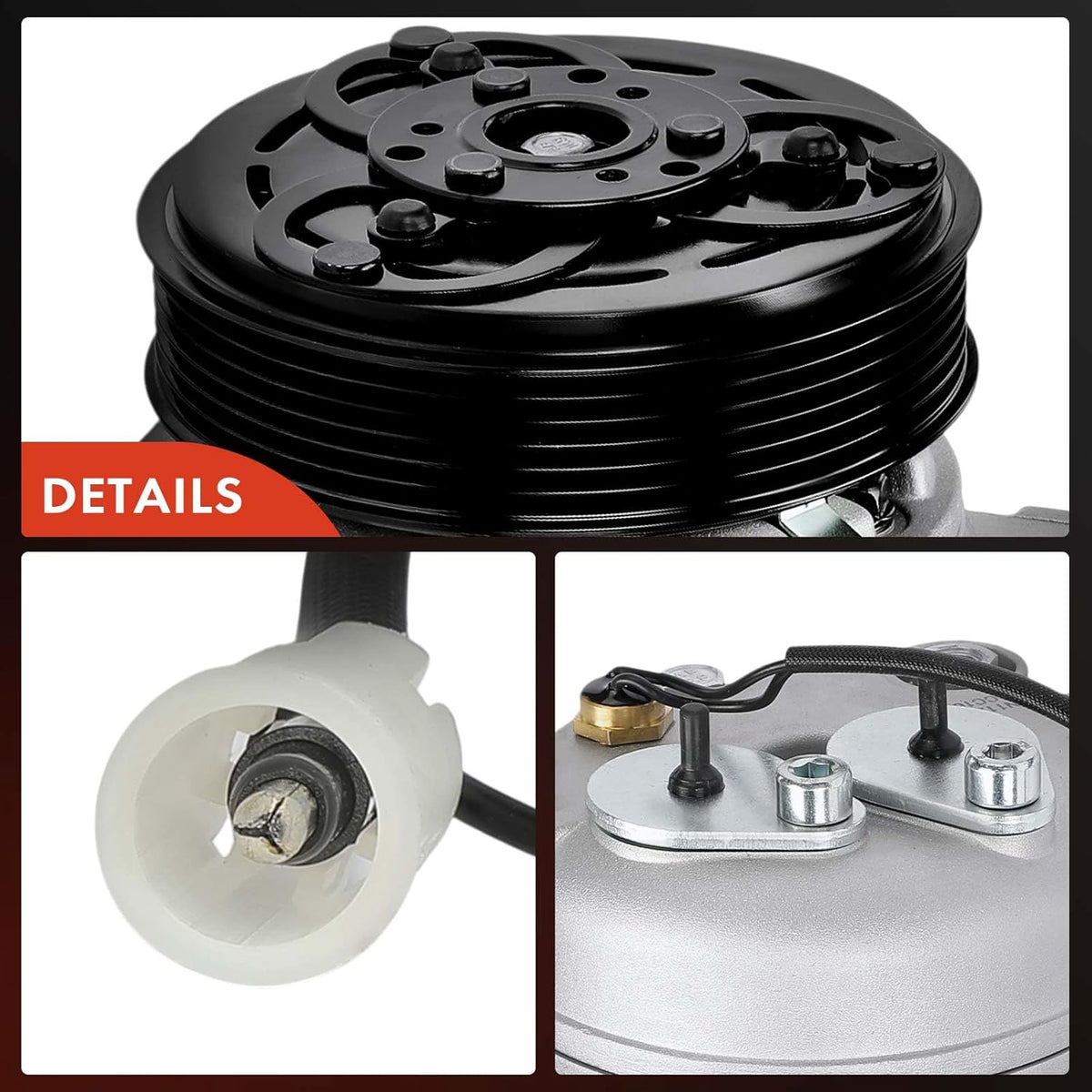 Frankberg ACP803000S Airconditioning Compressor Compatibel met XC90 2003-2007 S60 S80 AC Compressor 12V 6PK 117.47MM 2.5L 2.9L 3.2L Vervanging # ACP803000S