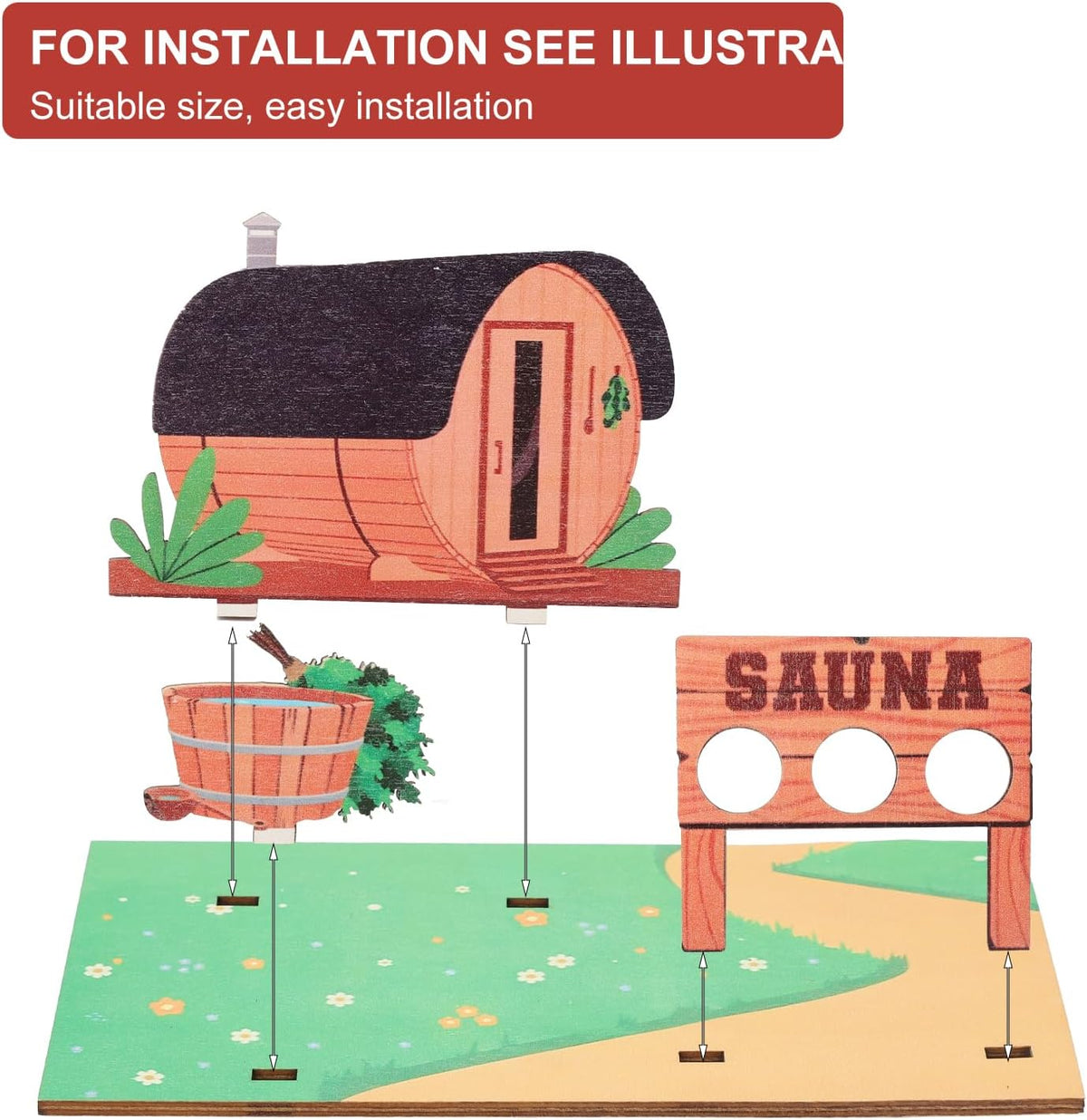 Regalos para sauna tarjetas de madera 3D rekken saludables, Decoraciones voor sauna Decoraciones saludables Vales para sauna, mini sauna accessoires de sauna como rekken de vacaciones Regalos