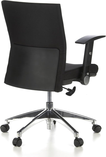 HJH Office Laguna Pro Professionele bureaustoel van stof, zwart, ergonomische draaistoel, inklapbare armleuningen, in hoogte verstelbaar