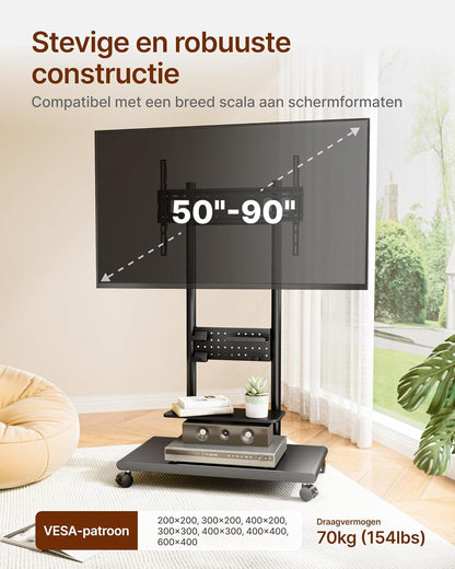 Tv-standaard voor 50-90 inch tv/zwart