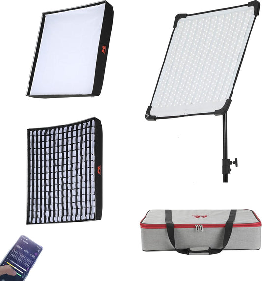 Flexibele LED Videolamp – LED Paneel – Videolicht – Continu Licht – Fotoverlichting – 150W Bi-Color 3000K-5600K – IPX8 Waterdicht Met Honingraat Grid Softbox