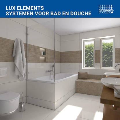 LUX ELEMENTS Bekleding voor badkuipen (set) inbouw in hoek klaar om te betegelen I 2x hardschuimplaten + montagemateriaal I Schimmelresistent