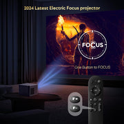 Mini Beamer - Projector - LED Digitale Projector - Draagbaar - met Elektrische Focus - 6D - 4P Keystone Correctie - Zoom - 5G WiFi - Bi-Channel - Bluetooth 20000L - 1080P - 500 ANSI - Compatibel - TV - Smartphone - Tablet - Laptop