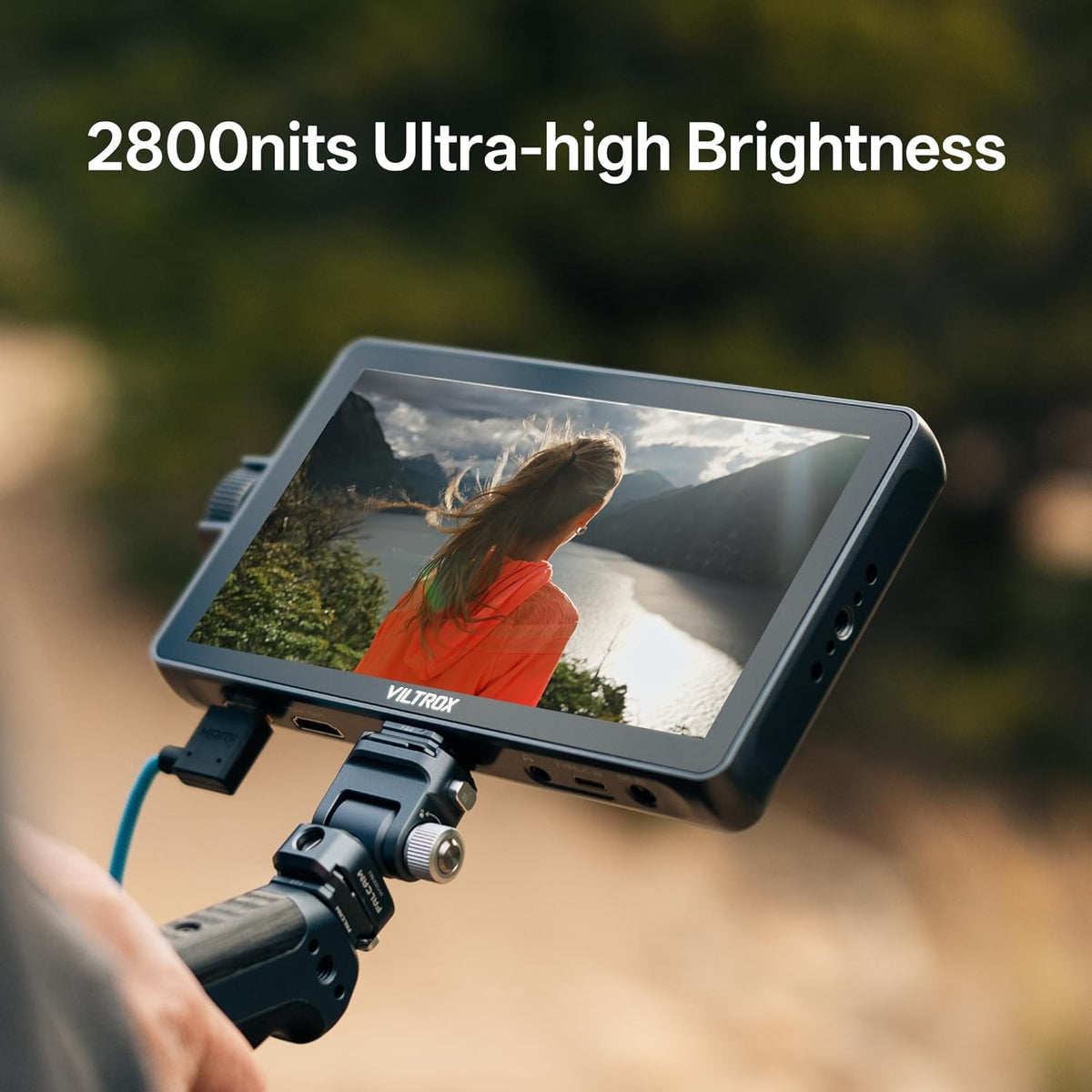 VILTROX DC-A1 7-inch touchscreen cameramonitor - 2800 nit, 60Hz 4K met koelventilatoren, 1920x1080 DSLR, 4K HDMI in/uit, 170° groothoek