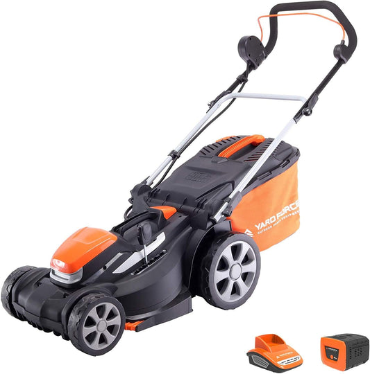 Yard Force Draaibare grasmaaier, draadloos, 37 cm, met lithium-ion-accu 40 V en snellader LM G37A