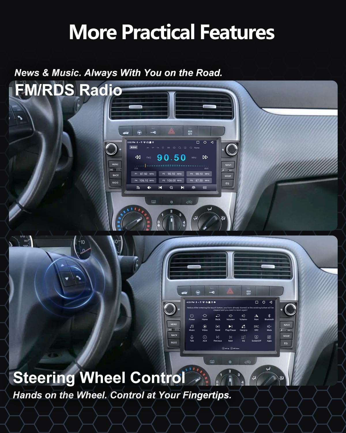 Autoradio – Auto Radio – Multimedia Radio – Inbouwradio – 2-DIN Radio – Android Auto & Draadloze CarPlay – Bluetooth & Achteruitrijcamera