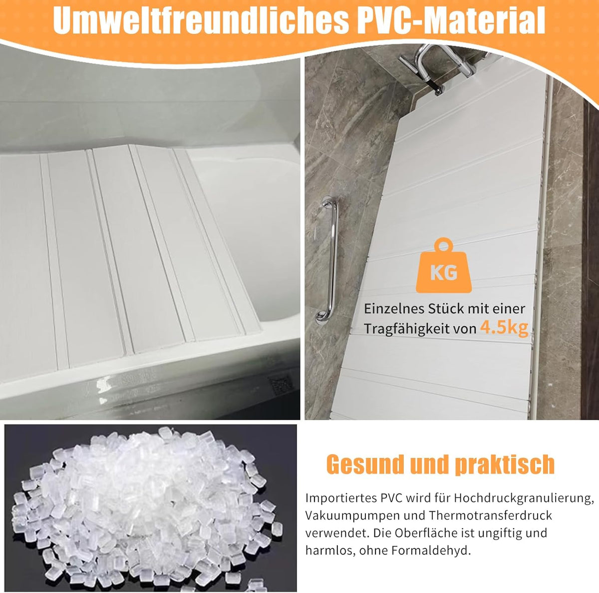 Badkuipafdekking – Badkuipplank – Badplank – Badafdekking – Badkuipdeksel – Waterdicht Pvc – Opvouwbaar, 80 x 165 x 1,2 cm