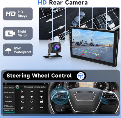 Podofo Carplay Android autoradio met GPS voor Citroen C4L C4 DS4 2013-2017, 2G+64G HiFi Android Auto 10,1" touchscreen WiFi Bluetooth FM RDS radio Mirror Link USB autonavigatie video stereo speler