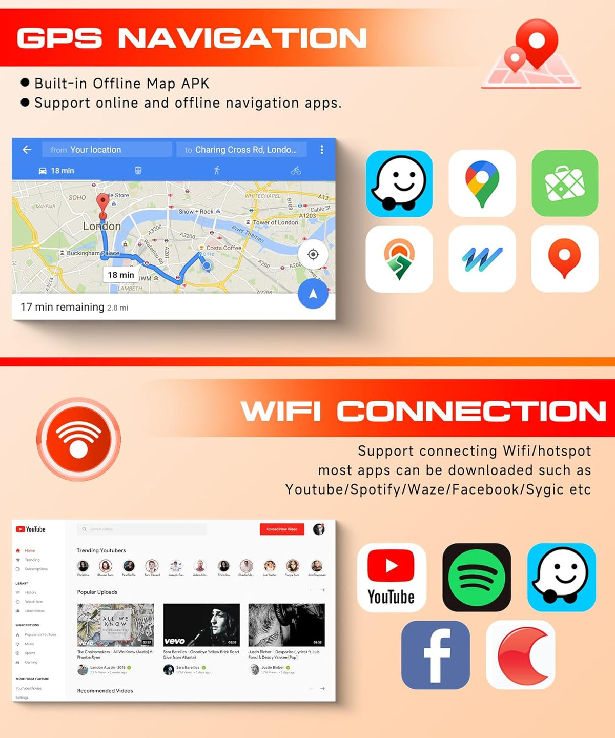 2G 64G VECHEL 9 inch autoradio voor Seat Ibiza 2016-2017 CarPlay, Android Auto, Android 15, equalizer, wifi, GPS, Mirror Link, Bluetooth, RDS/FM-radio met achteruitrijcamera AHD.