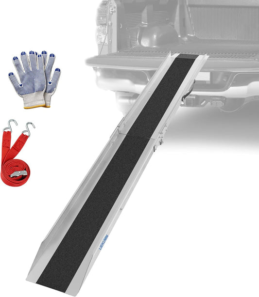 LIEKUMM 1 x 180 cm oprijplaat, 280 kg draagkracht, inklapbaar stalen motoroprijplaat, oprijplaat voor aanhanger, ATV, motorfiets, fiets, auto, laadhelling voor aanhanger