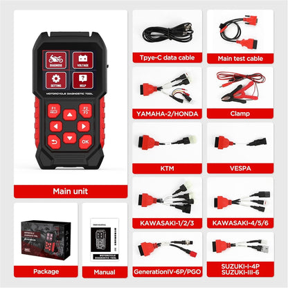 Motorfiets Diagnostisch Gereedschap – Motorfiets Scantool – Code Lezer – Diagnose Scanner – Motorfiets Scanner – Breed Compatibel Met Diverse Merken – Eenvoudig Foutcodes Uitlezen En Wissen