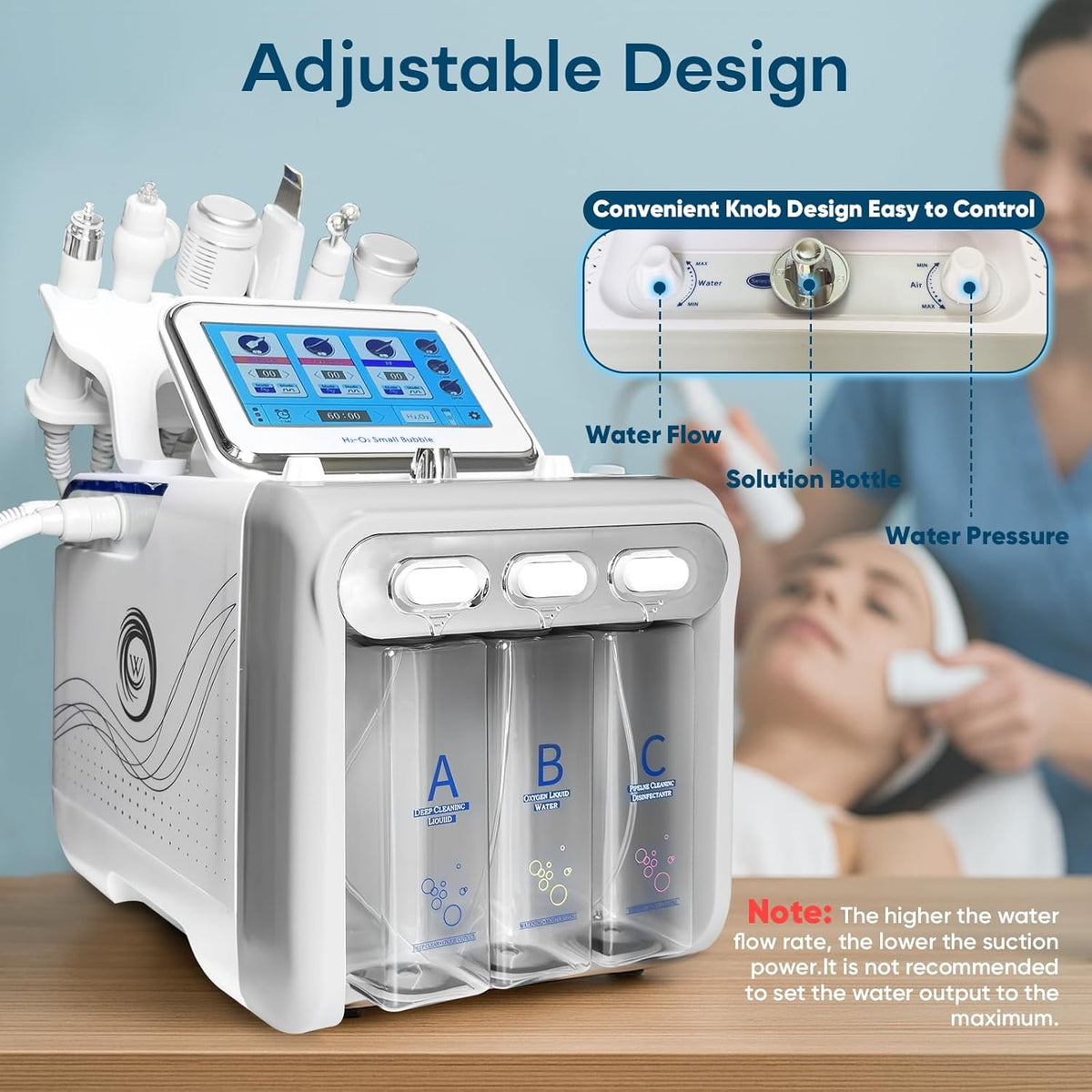 Hydrafacial Professioneel Aquafaciaal Apparaat – Waterstof-Zuurstof Schoonheidsmachine – Hydrafacial Apparaat – Aquafacial Apparaat – Hydrofaciaal Apparaat – 6-In-1 – Touchscreen Met Instelbare Waterstroom En Druk