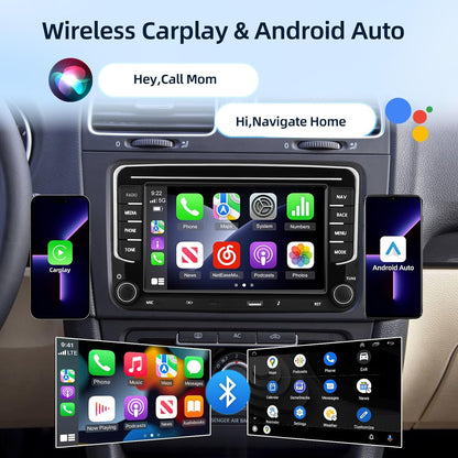 Autoradio – Auto Stereo – Multimedia Speler – Navigatiesysteem – Touchscreen Radio – 7 Inch HD Scherm – Draadloze CarPlay & Android Auto