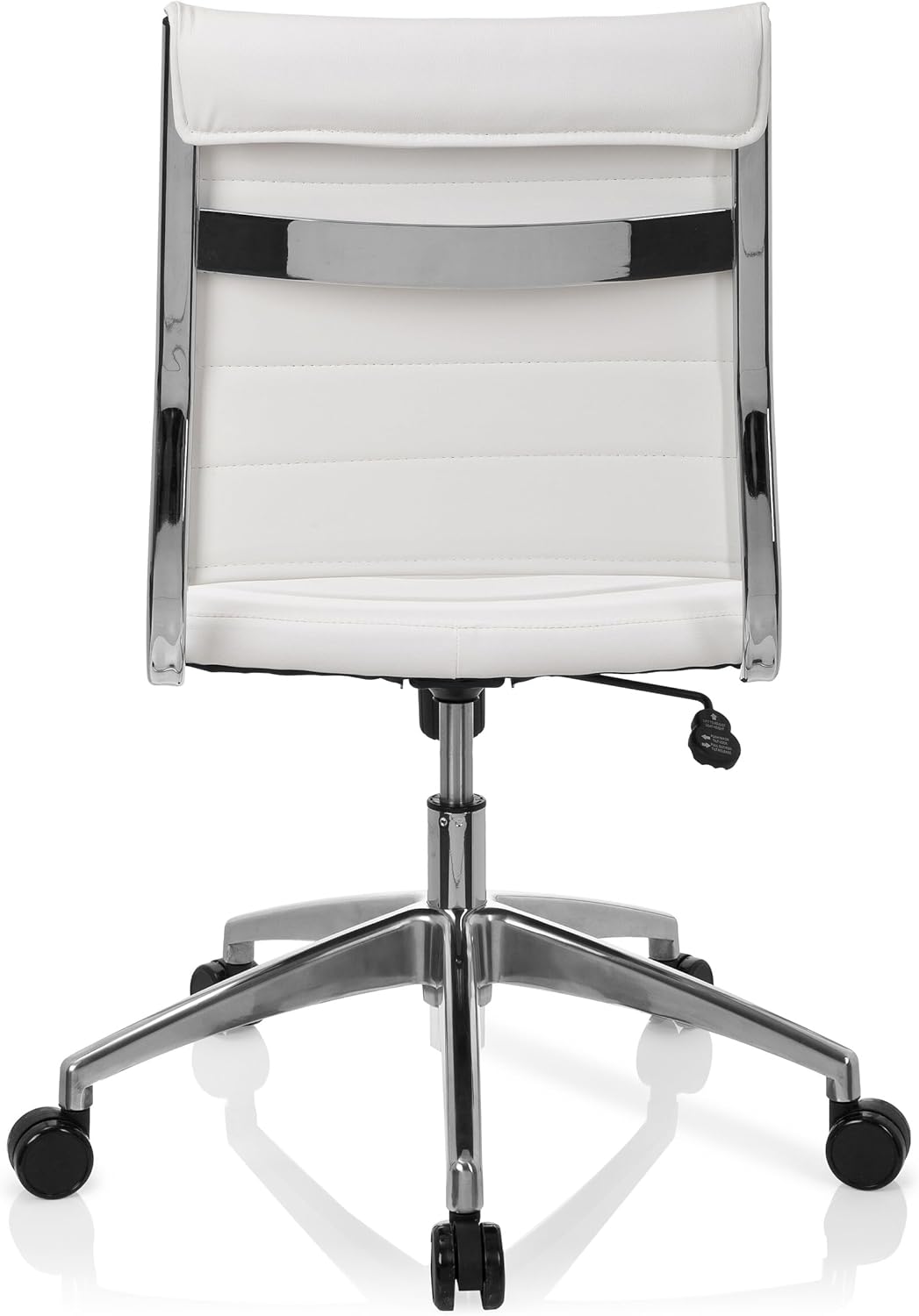 hjh OFFICE 720003 professionele bureaustoel TRISHA kunstleer wit moderne draaistoel zonder armleuningen, gewatteerde bekleding