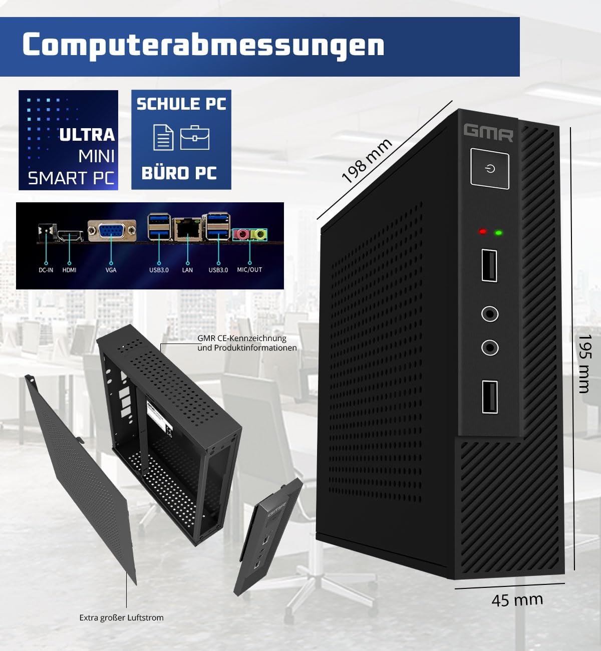 Intel Office PC Compleet met toetsenbord en muis, Intel i7, 32 GB RAM, 1000 GB SSD, DVD-brander, kaartlezer, WiFi 600 en Bluetooth 5, USB3, Windows 11 Pro
