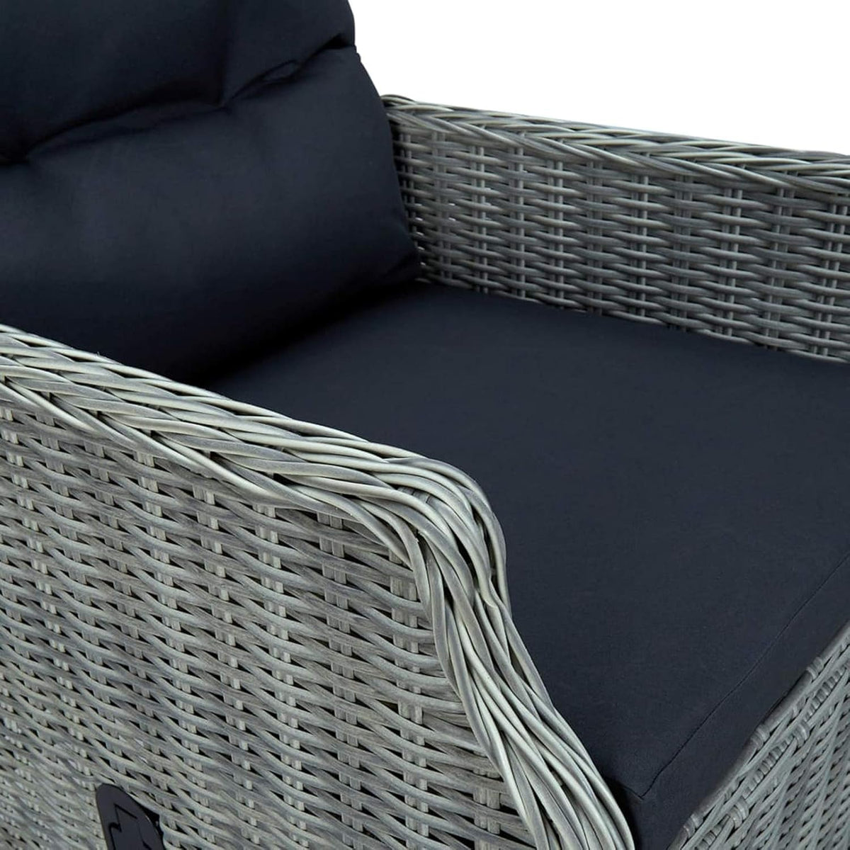 Garden Chair with Footstool, Reclining Function, Adjustable Braided Chair, Garden Chair, Garden Chair, Garden Chair, Rattan Chair with Reclining Function, Poly Rattan - QUORE