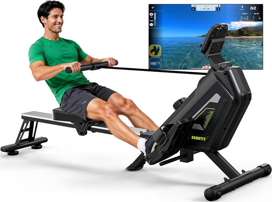 Roeimachine – Roeitrainer – Fitness Roeier – Magnetische Roeimachine – Home Trainer – 16 Weerstandsniveaus – Stil & Compact Ontwerp - QUORE