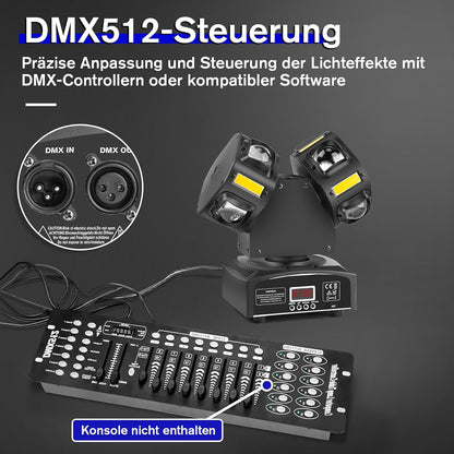 Moving Head 120W LED Podium Licht, RGBW Beam Strobe Disco Party Light met DMX512, DJ Bar Club Kerstverlichting voor feesten en evenementen