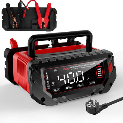 Autoacculader – Acculader – Batterijlader – Oplader – Accu Onderhoudsapparaat – 40 A Laadstroom – Geschikt Voor 6V/12V/24V Batterijen