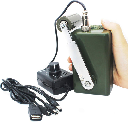 Draagbare handlader voor buiten, 30 W/0-28 V mobiele telefoonoplader met USB-stekker (groene generator + DC-regelaar)
