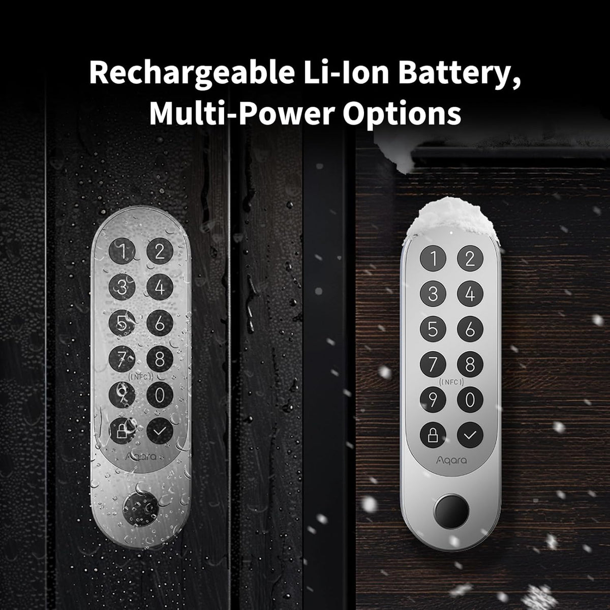 Aqara Smart Lock U200 (Includes Fingerprint Keyboard), Matter over Thread, Smart Door Lock with Apple Home Key and Rechargeable Battery, Supports Homekit, Google Home, Alexa and SmartThings, Silver - QUORE