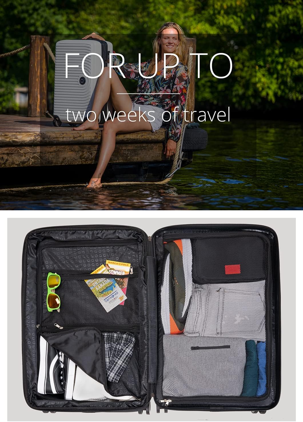 HAUPTSTADTKOFFER - Mitte - hard shell Koffer Trolley, Ingecheckte bagage uitbreidbaar, TSA, 77 cm, 130 L, Grafiet