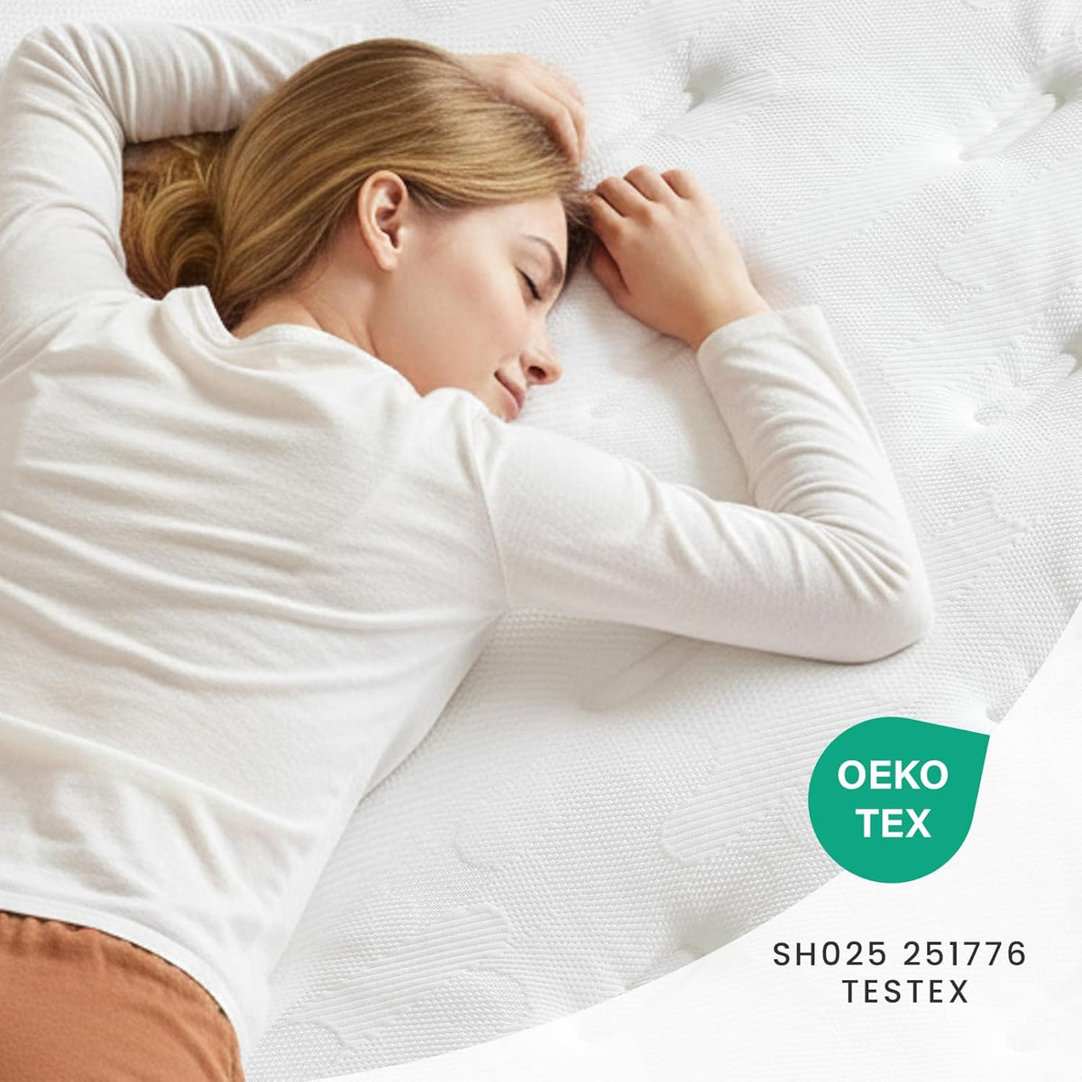 Coolvie Matrassen 120 x 200 cm, hoogte 25 cm, Oeko-Tex-gecertificeerd, hardheidsgraad H3 en H4, 7-zone pocketveringmatras met zeer dicht koudschuim voor stabiele grip en comfortabele omhuling