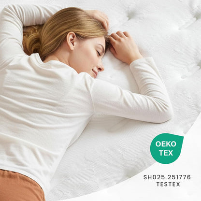 Coolvie Matrassen 160 x 200 cm, hoogte 25 cm, Oeko-Tex-gecertificeerd, hardheidsgraad H3 en H4, 7-zone pocketveringmatras met zeer dicht koudschuim voor stabiele grip en comfortabele omhuling