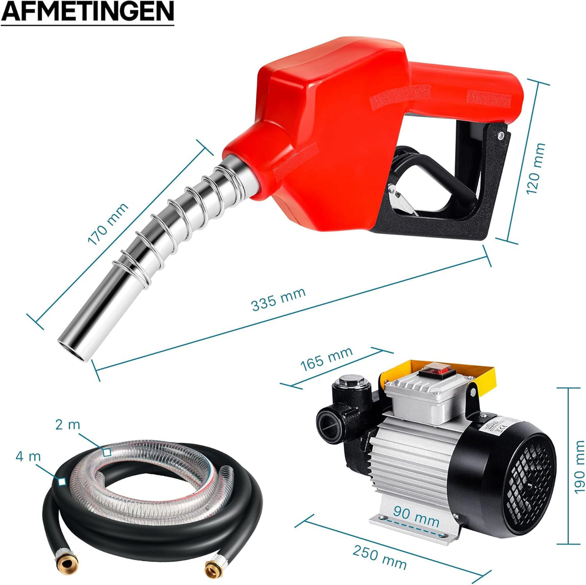 Diesel- En Stookoliepomp 230 V 550 W 60 L/Min – Dieselpomp – Overhevelingspomp – Brandstofpomp – Transferpomp – Zelfaanzuigend – Automatisch Tankpistool Met Teller