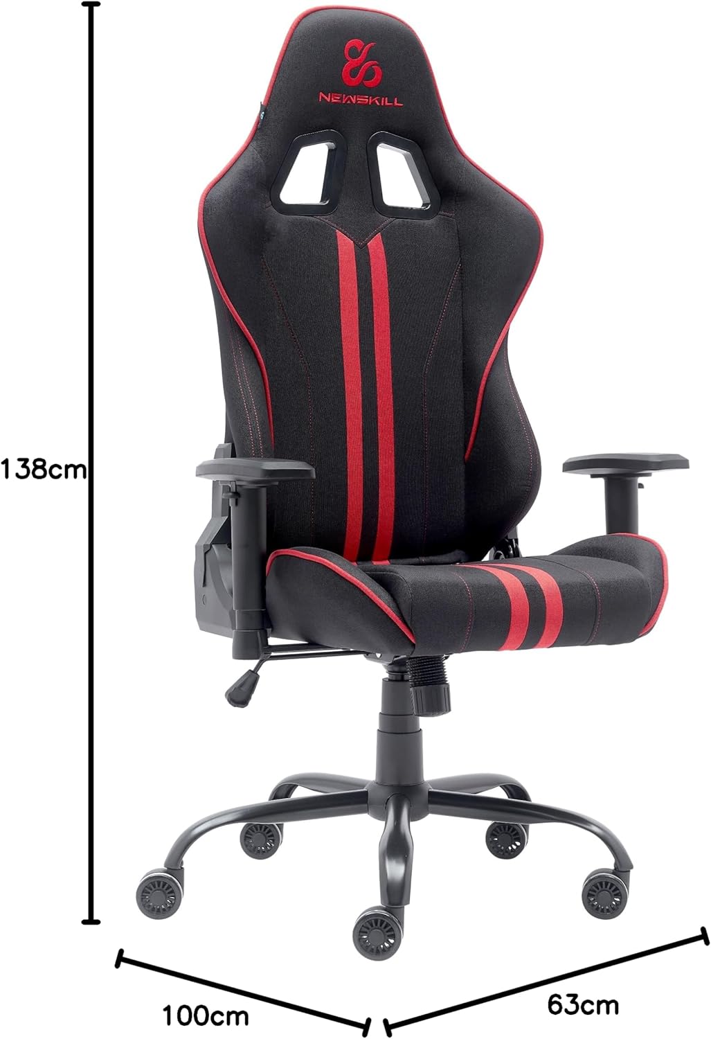 NEWSKILL Kitsune V2 Gamingstoel, rood, ademende stof