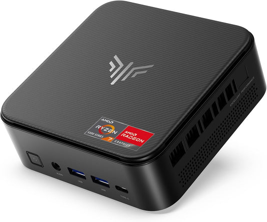 NiPoGi AM02 AMD Ryzen 7 5700U 16GB DDR4 512GB SSD Mini Desktop Computer mit Radeon RX Vega 10 Graphics, Mini Gaming PC Support DP+HDMI 4K, RJ45-LAN,Dual-WLAN Micro Business PC