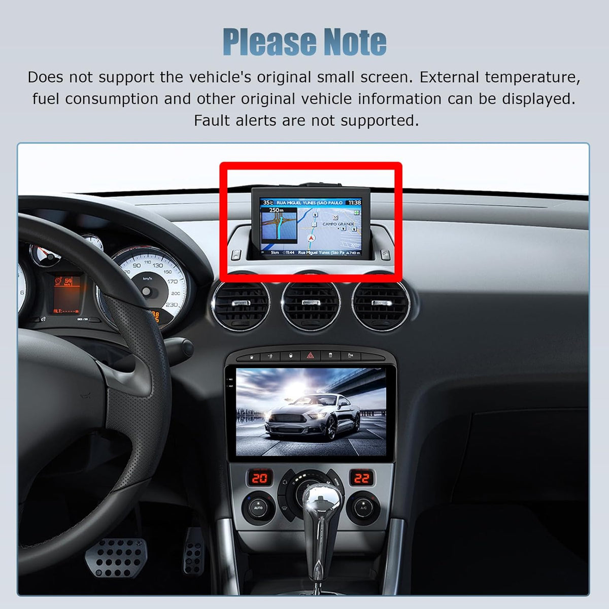 Roinvou 4G+64G Android 15 Autoradio voor Peugeot 308 408 2007-2015 Draadloos Carplay Android Auto, 9'' Incell Touchscreen Radio met Mirror Link GPS Bluetooth FM RDS WiFi EQ SWC Achteruitrijcamera