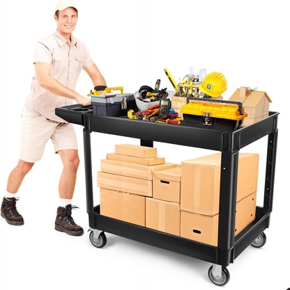 Rollende Opbergwagen 2-Laags – Trolley – Gereedschapswagen – Servicewagen – Rolwagen – Polypropyleen – 275 Kg Per Plank