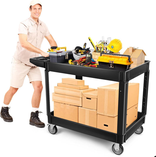 Rollende Opbergwagen 2-Laags – Trolley – Gereedschapswagen – Servicewagen – Rolwagen – Polypropyleen – 275 Kg Per Plank
