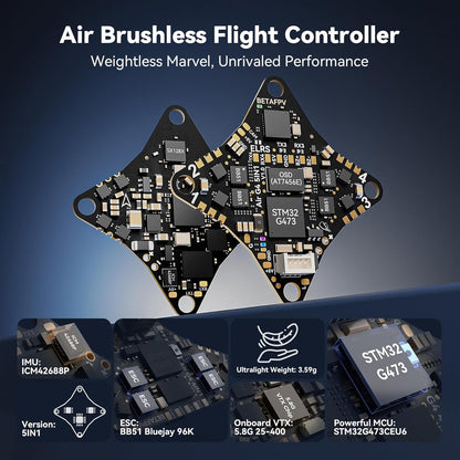 BETAFPV Air75 Borstelloze Whoop Quadcopter, Ultralight 1S 75 mm Micro Whoop drone met G473 5IN1 Air Flight Controller ELRS ontvanger, 0802SE 23000KV Motor, C03 FPV camera, voor FPV drone Racing