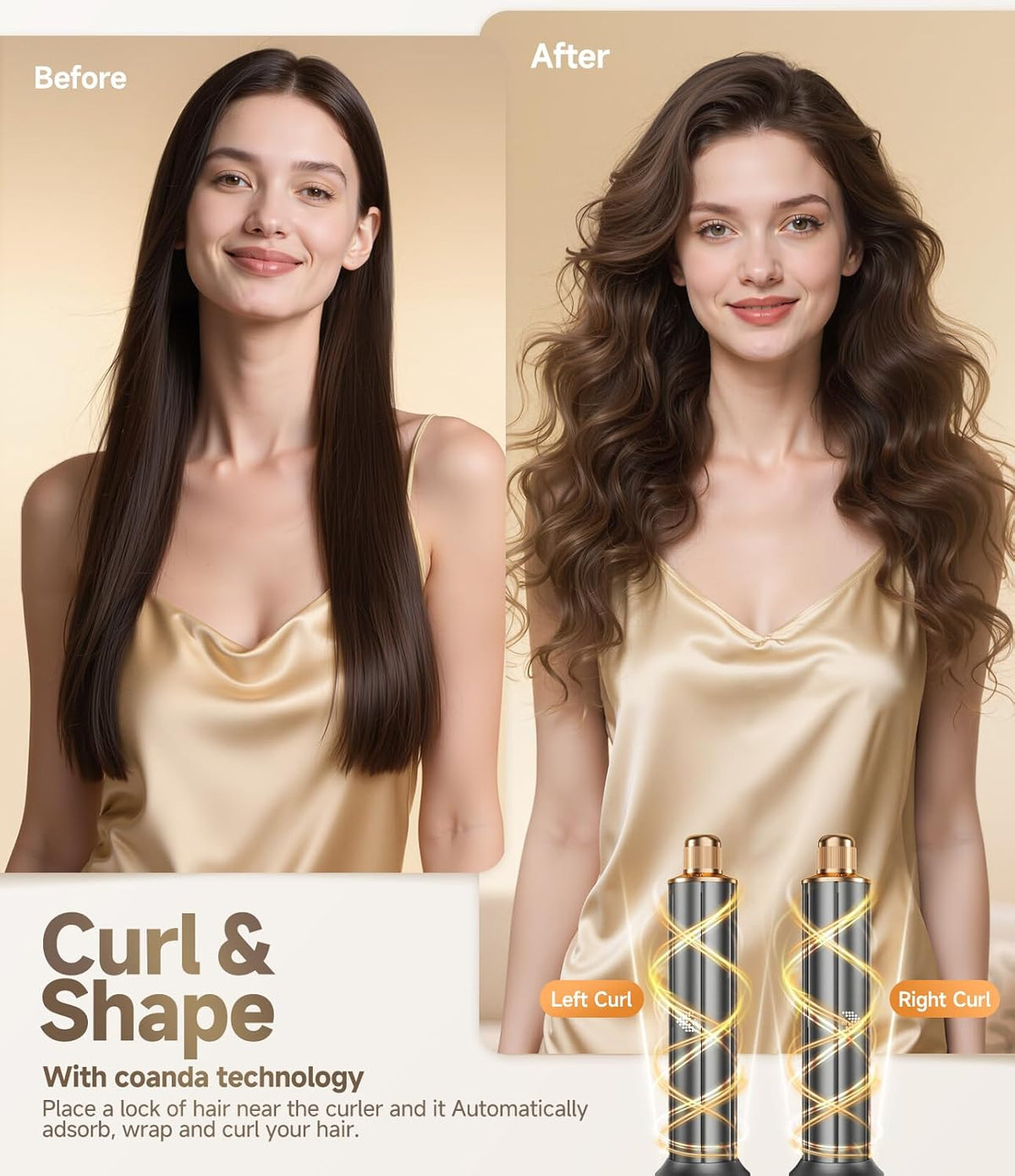8-In-1 Haarstyler – Föhnborstel, Airstyler, Multistyler, Krulborstel – Automatische Krulfunctie – 3 Warmtestanden Met Koele Luchtstand