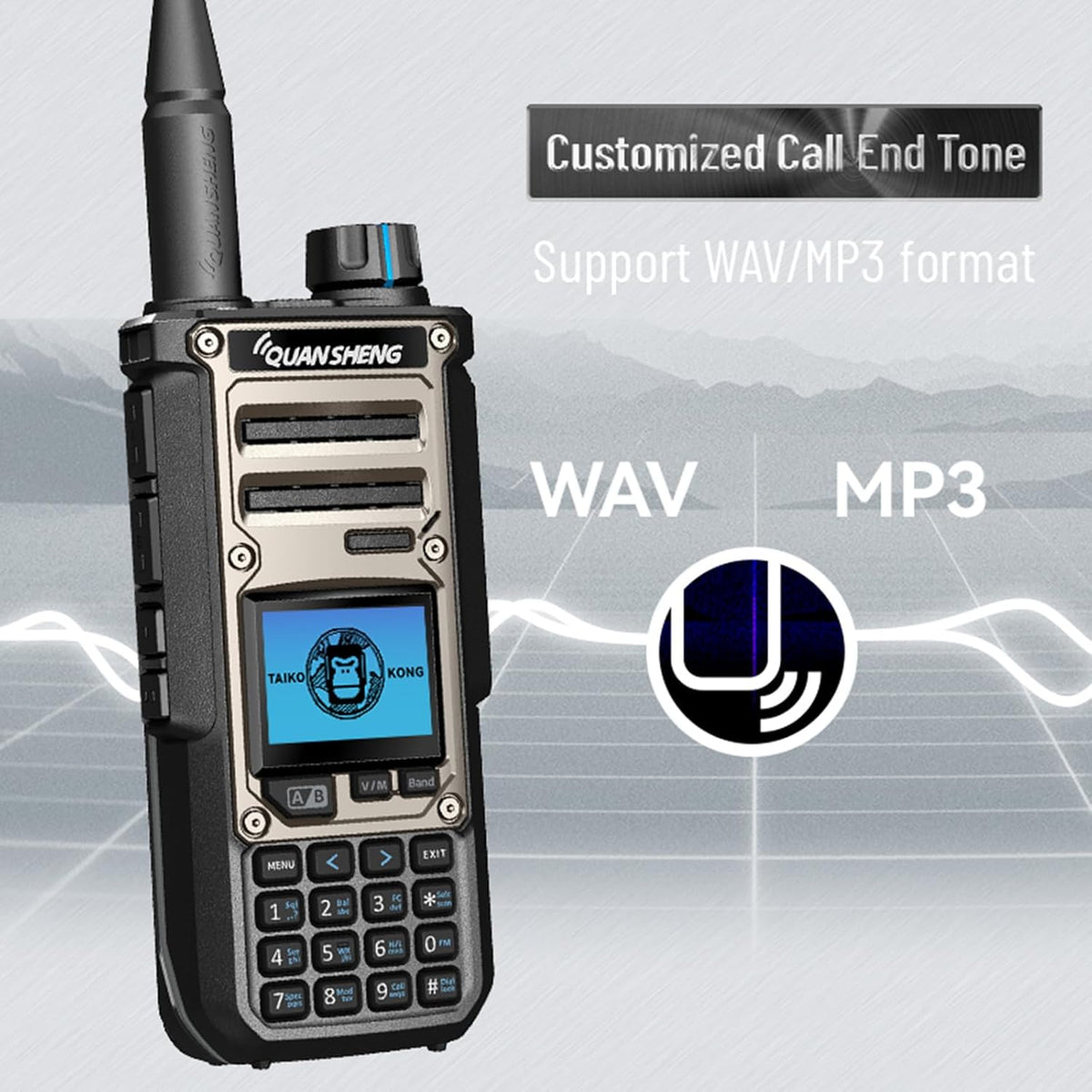 HYS Quansheng TK-11(8) 10W VHF/UHF Walkie Talkie, Type-C oplaadpoort en 3000 mAh accu, 999 kanaalnummers, spectrum-analysator, professionele twee-weg radio met koptelefoon